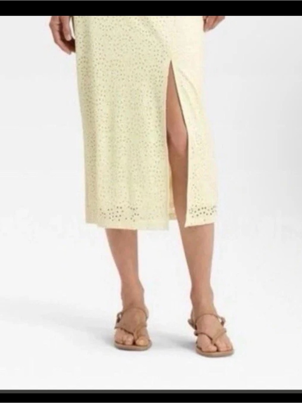 A New Day Eyelet Midi Skirt with Side Slit